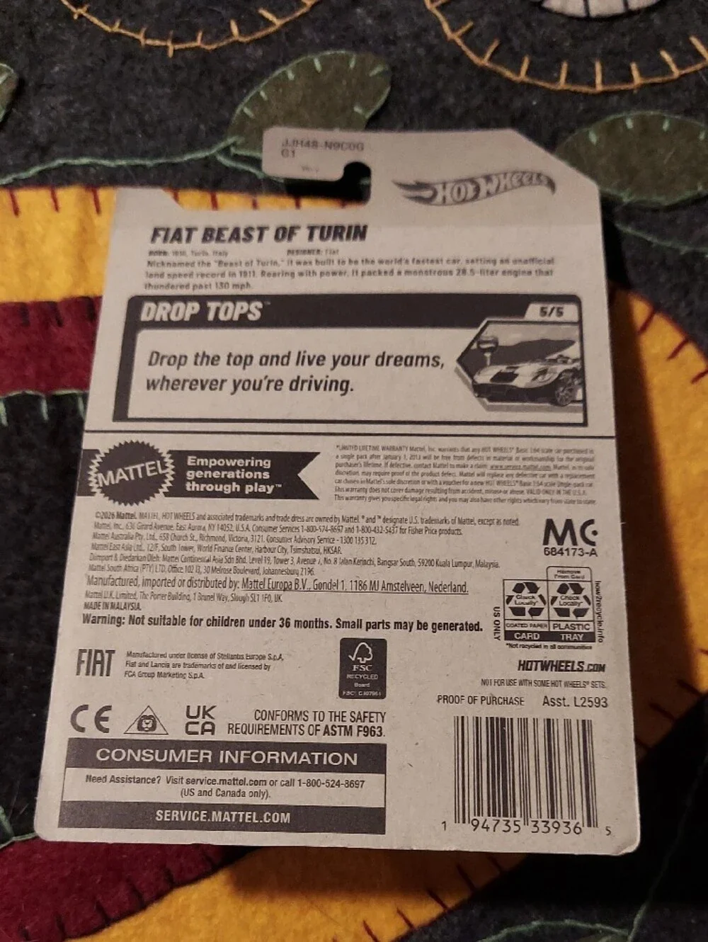 Hot Wheels authentic fiat